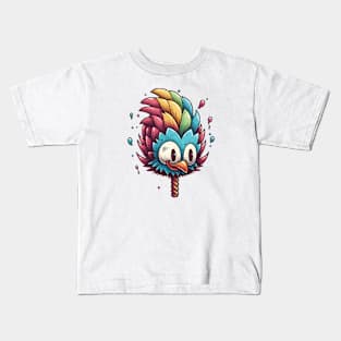 Retro cartoon bird brush Kids T-Shirt